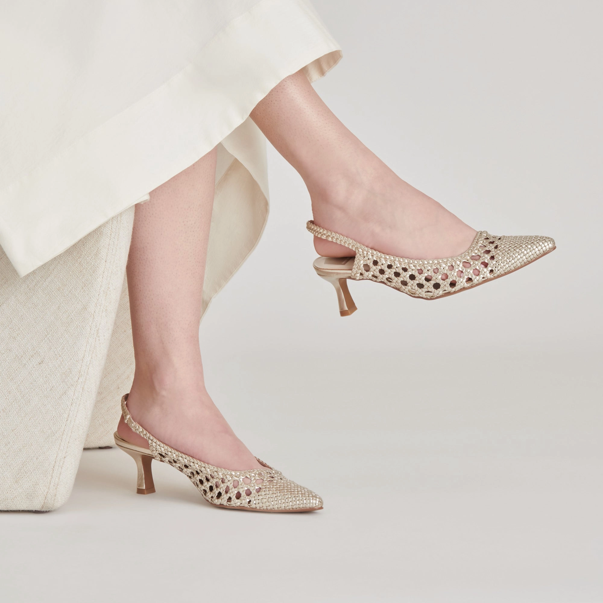 OLYMPA HEELS LIGHT GOLD METALLIC STELLA shopper