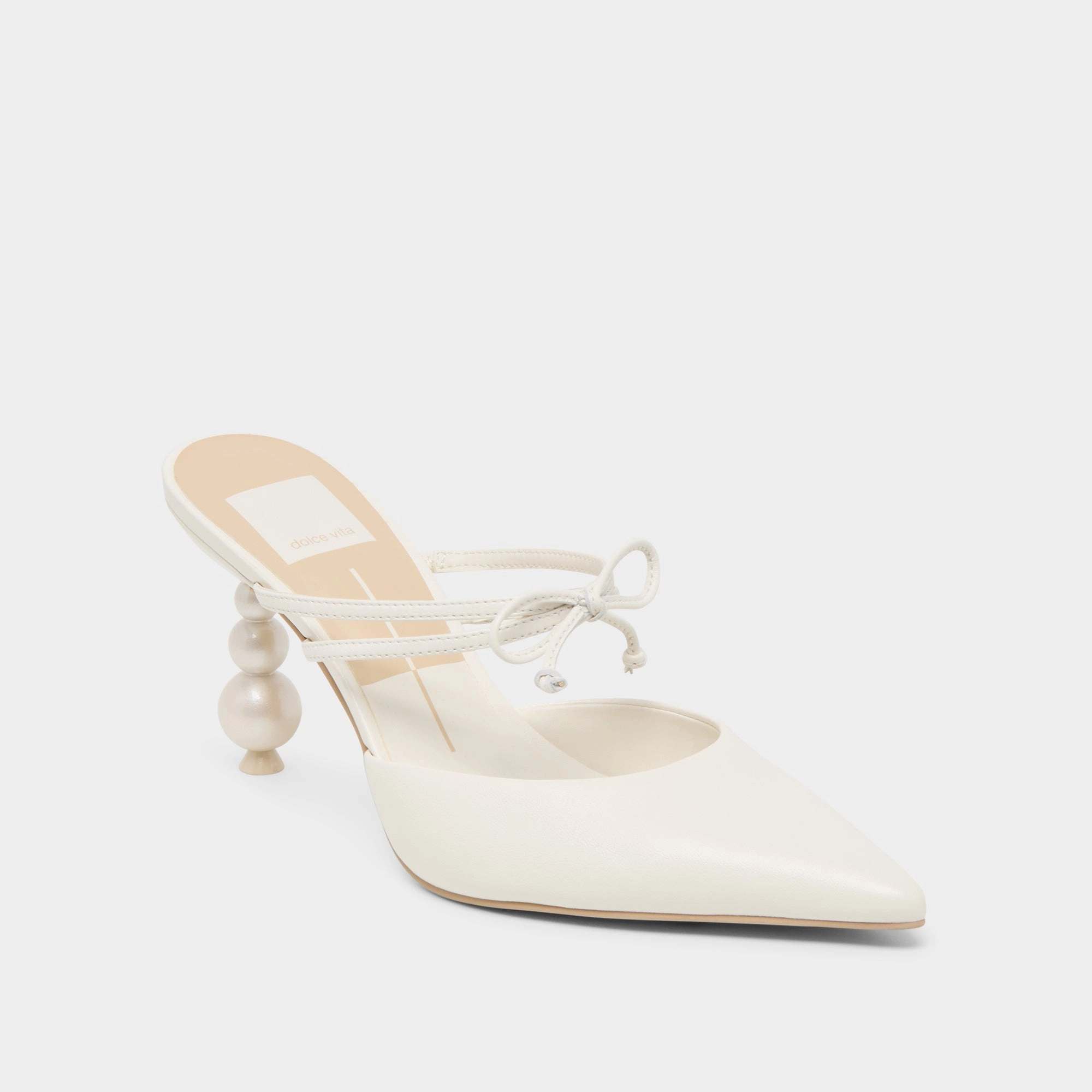 KLAIRE PEARL HEELS TRUE WHITE LEATHER plastic