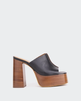 Overboard Black Leather/Cuir Noir City Style Sandal Care