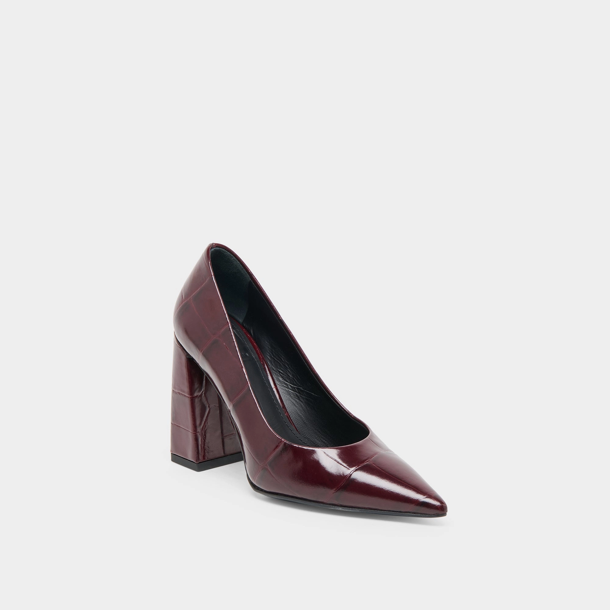 ergonomic - effectiveness - level Anatomical Contour MISTY HEELS BURGUNDY CROCO EMBOSSED LEATHER