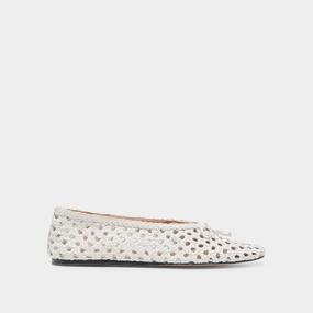 EDDA BALLET FLATS BONE WOVEN LEATHER Distinctive flair most gym