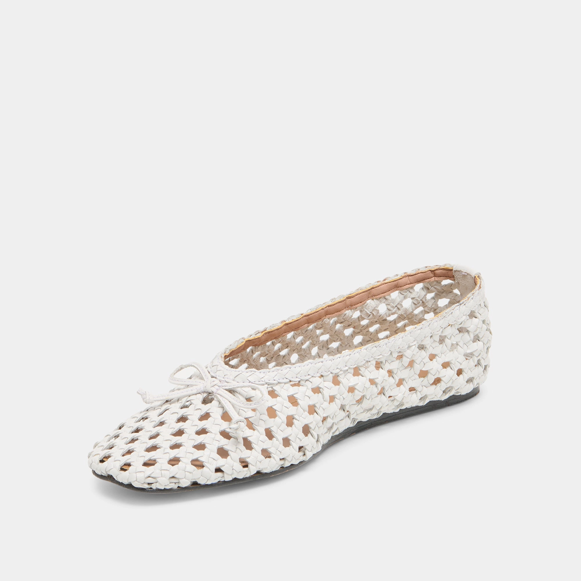 EDDA BALLET FLATS BONE WOVEN LEATHER Easy to Wear Maximum Support