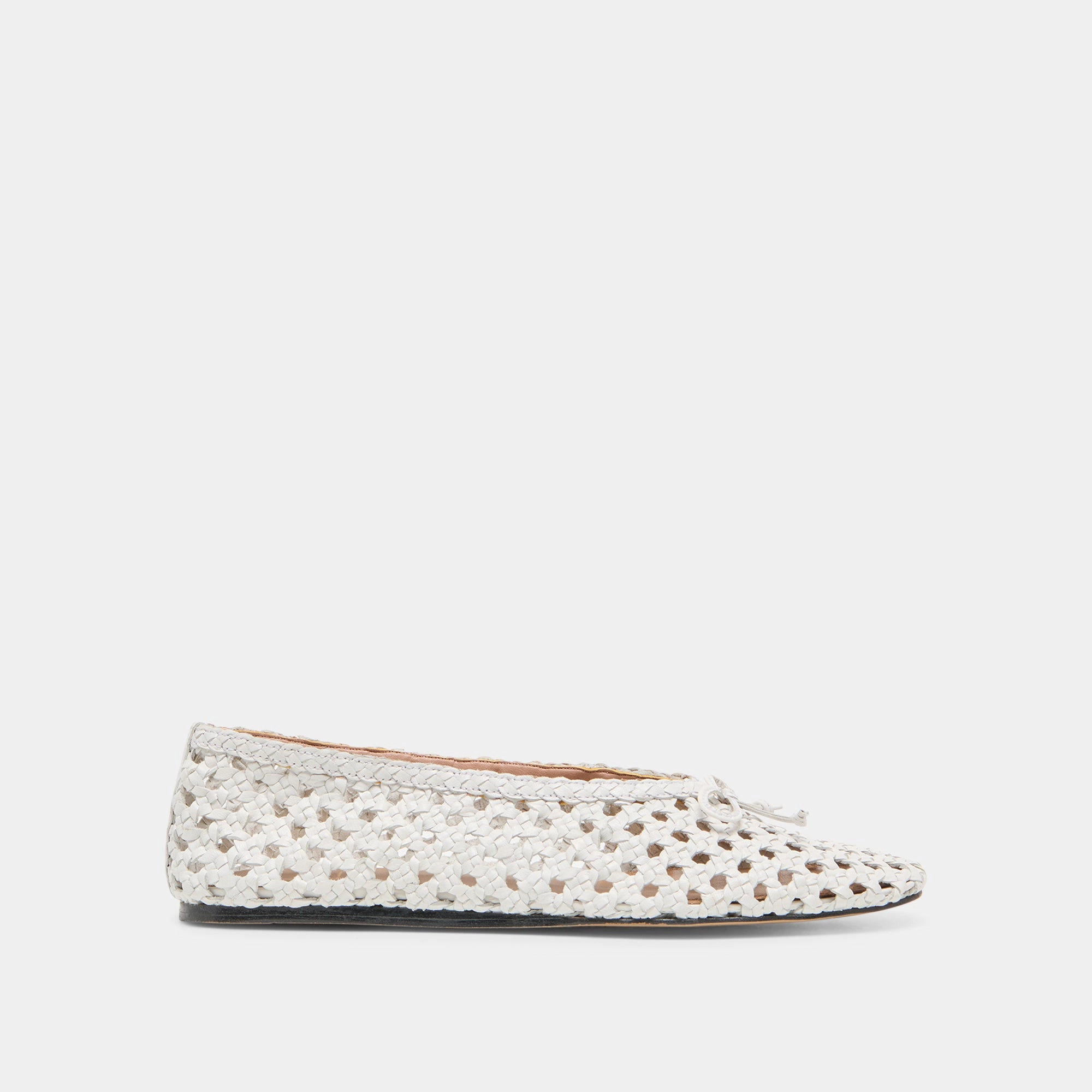 EDDA BALLET FLATS BONE WOVEN LEATHER Distinctive flair most gym
