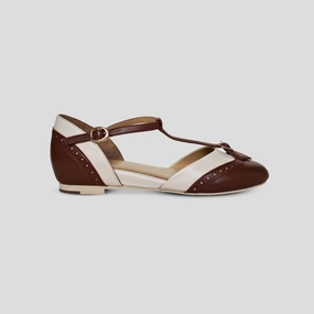 Padded look synthetic - type Parisienne (Beige/Espresso)