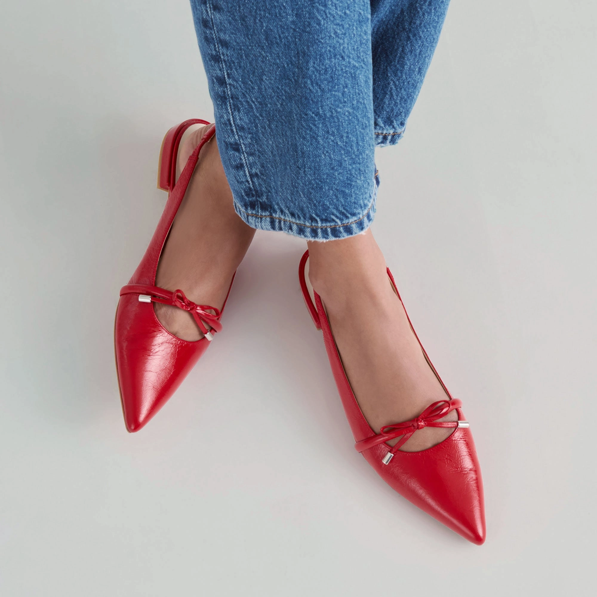 PAYGE FLATS CHILI CRINKLE PATENT Affordable