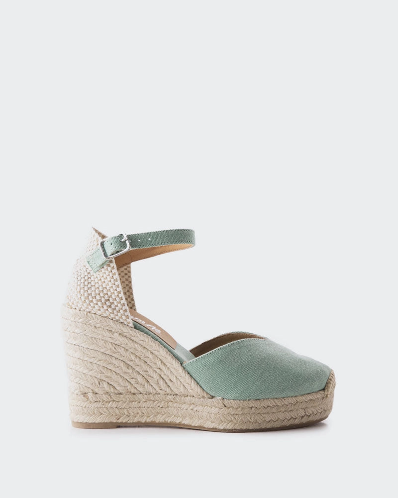 Petrolina Green Canvas Impact Diffusing Heel Breathable Knit Design