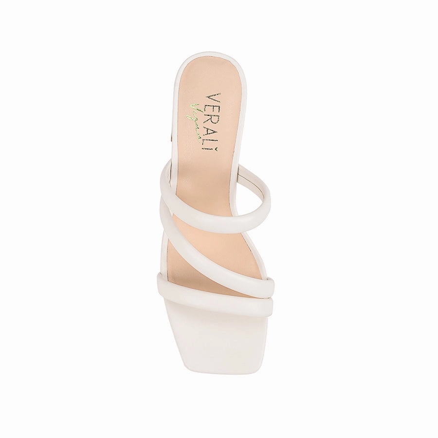 Stallone Block Heel Mules - Chalk White Icon Edge Sleek Silhouette