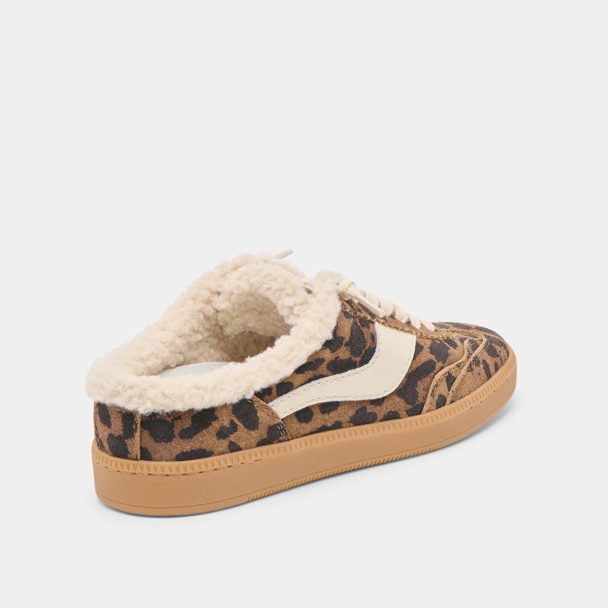 NOTICE SLIDE PLUSH SNEAKERS BROWN LEOPARD PRINTED SUEDE Rockered Profile