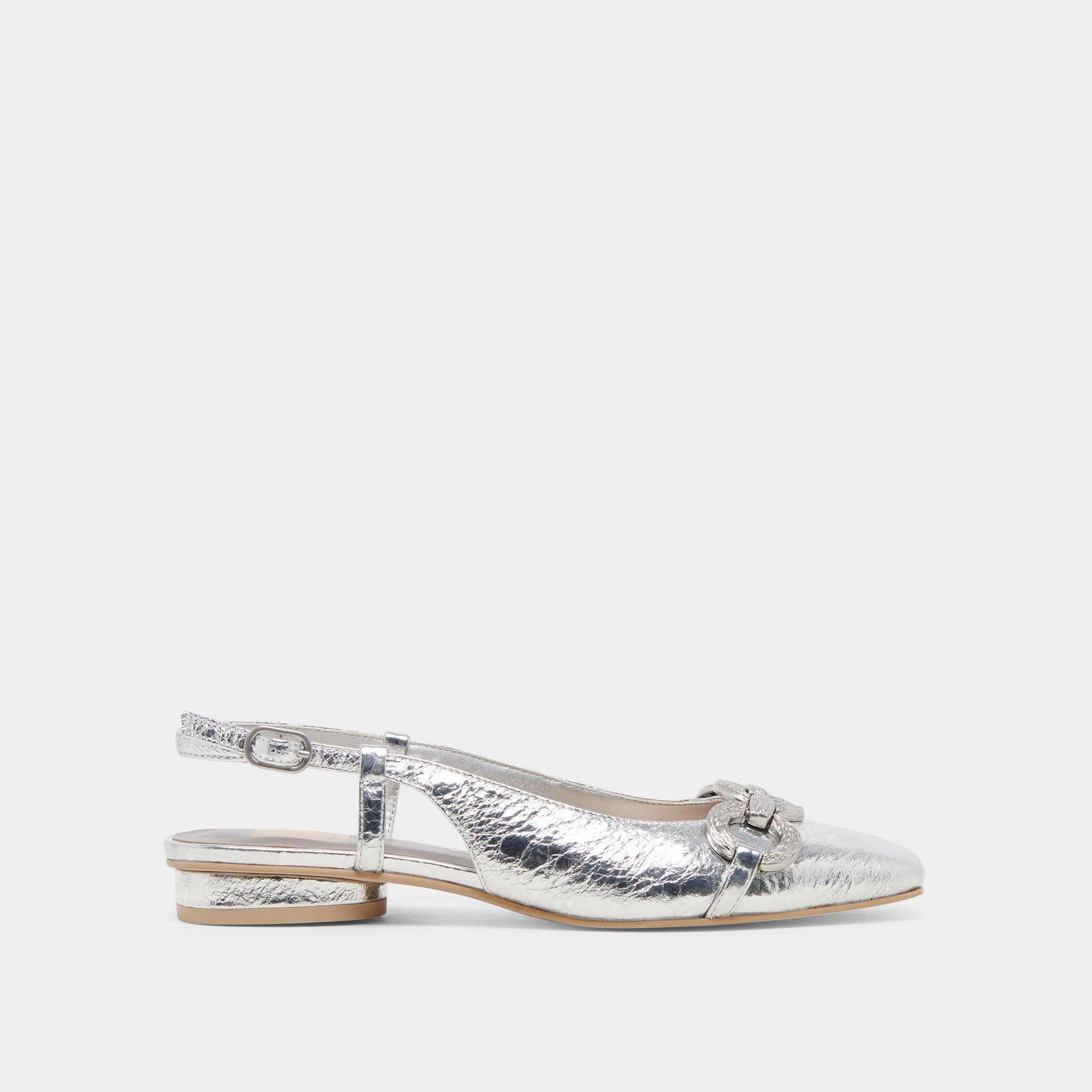 RAMANO FLATS SILVER DISTRESSED LEATHER Reinforced Stitching