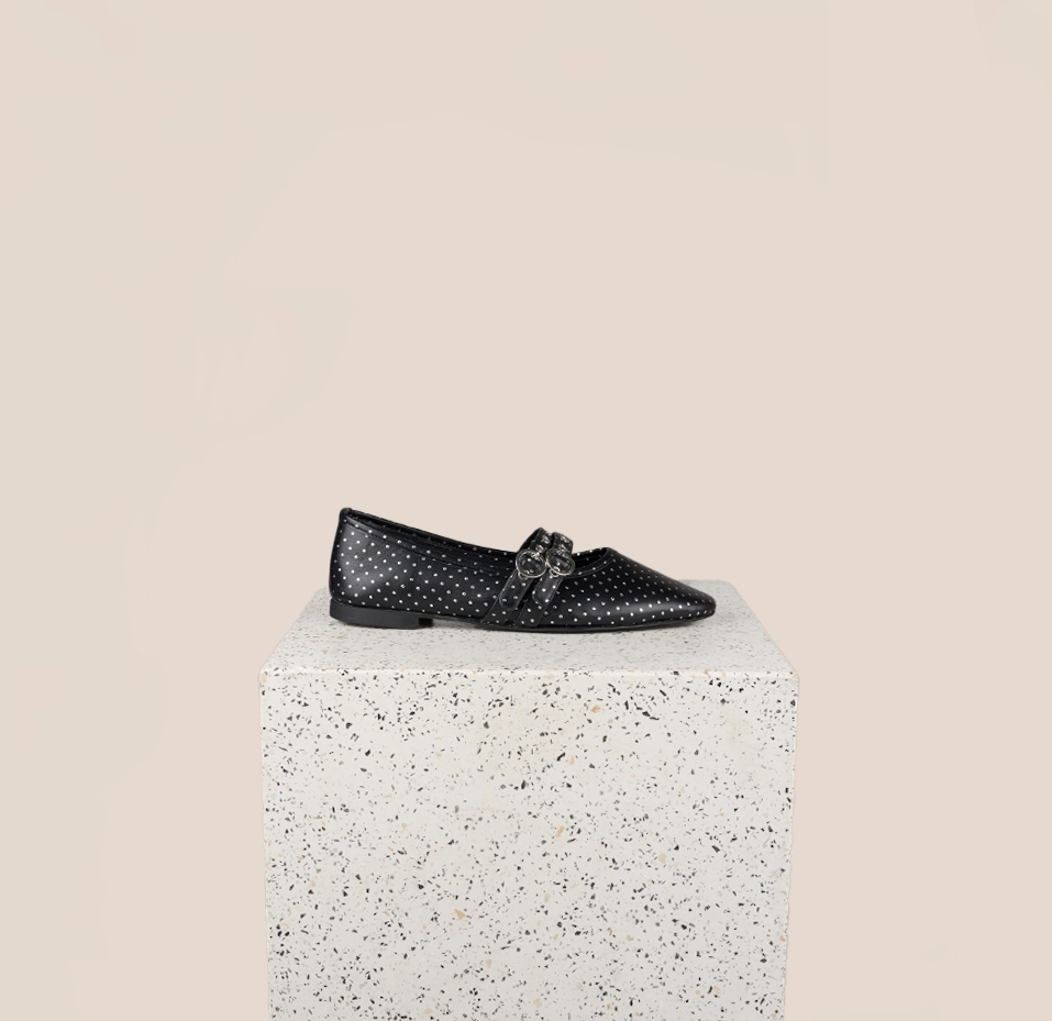 Como 2 Buckle -Dotted Silver Real Work Airport Style