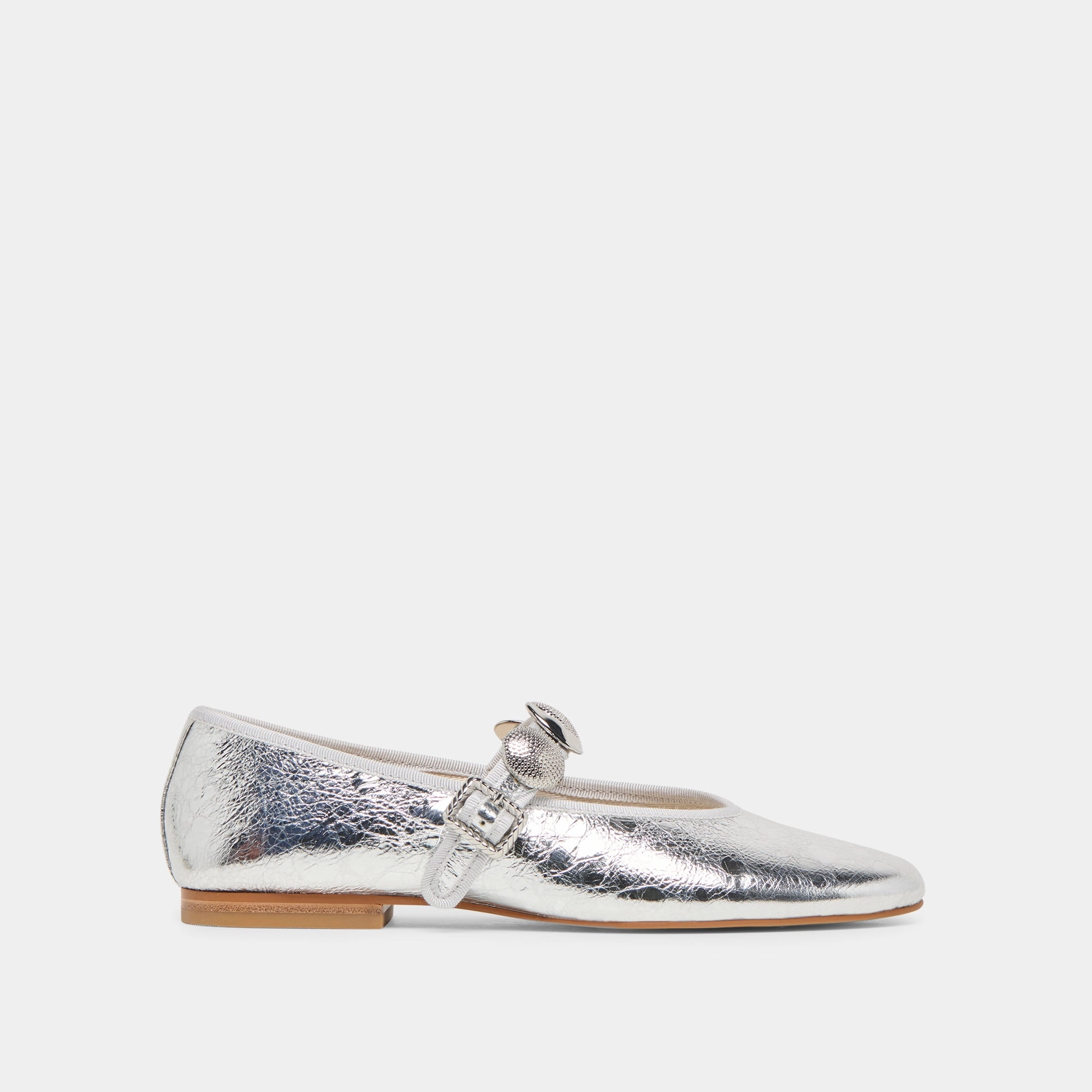 RELAN BALLET FLATS SILVER DISTRESSED LEATHER Shock Diffusing cyclists'