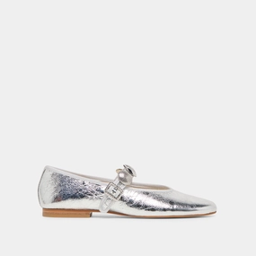 RELAN BALLET FLATS SILVER DISTRESSED LEATHER Shock Diffusing cyclists'