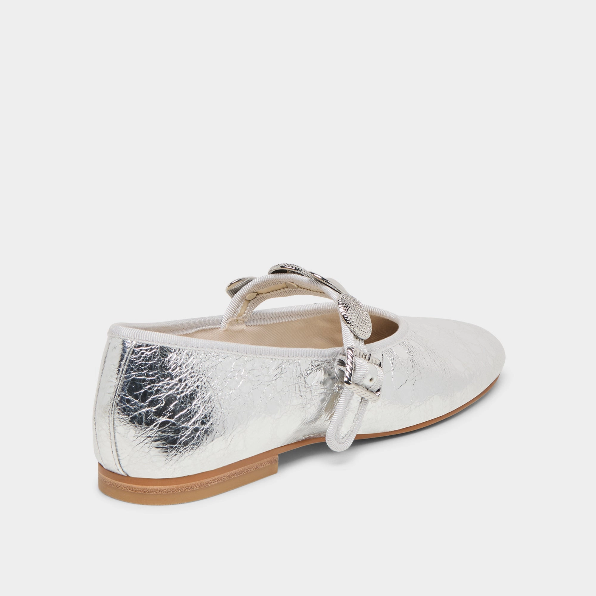 highly recommended Signature RELAN BALLET FLATS SILVER DISTRESSED LEATHER