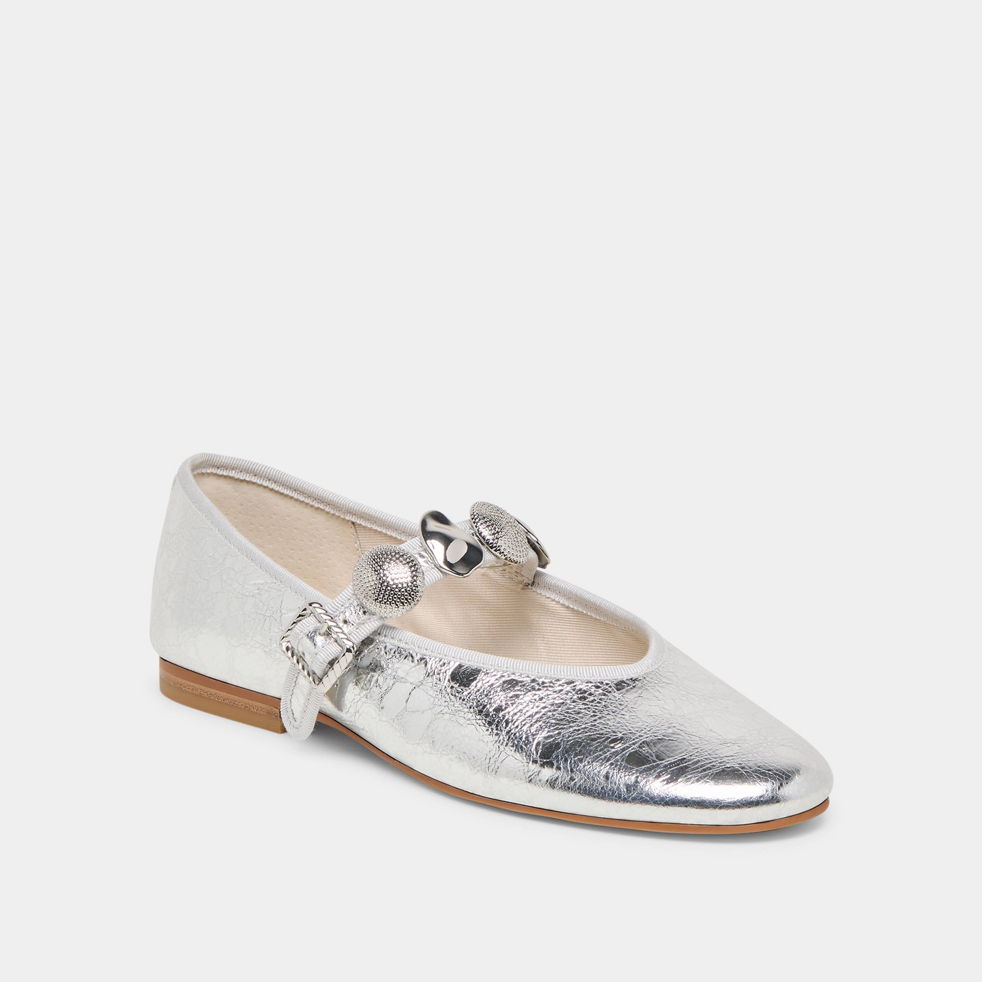 travel - related conveniences Torsion Stability Bar RELAN BALLET FLATS SILVER DISTRESSED LEATHER