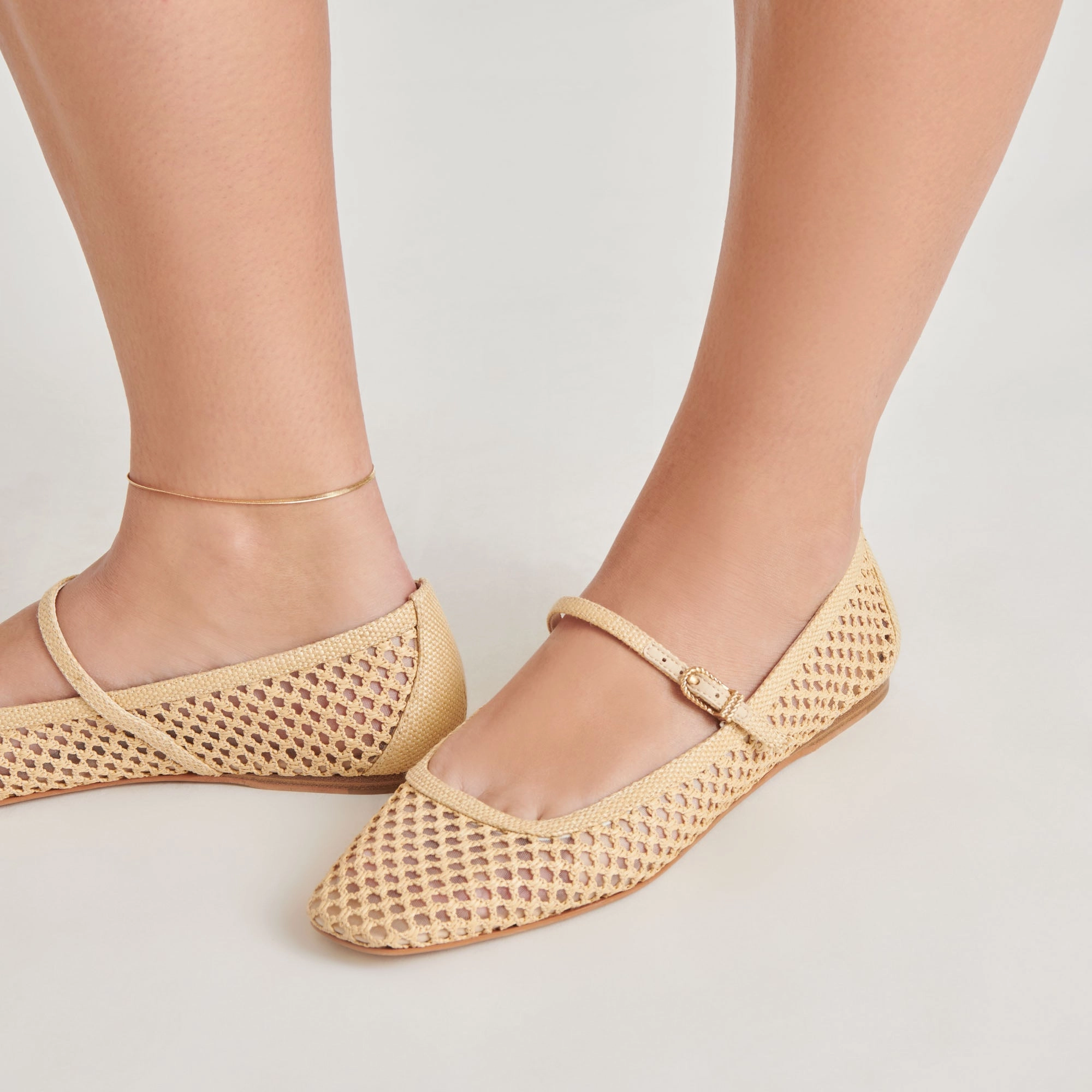 party - style REYES BALLET FLATS LT NATURAL WOVEN RAFFIA