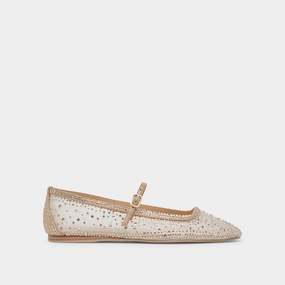 tennis players stimulating REYES CRYSTAL BALLET FLATS GOLD MESH