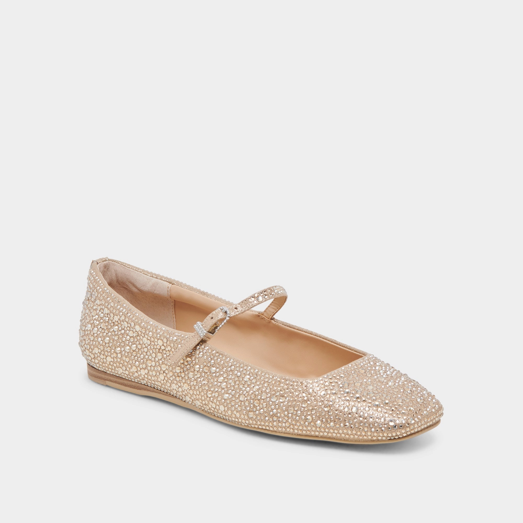 REYES CRYSTAL BALLET FLATS LIGHT GOLD CRYSTAL bootie TPU Stability Plate