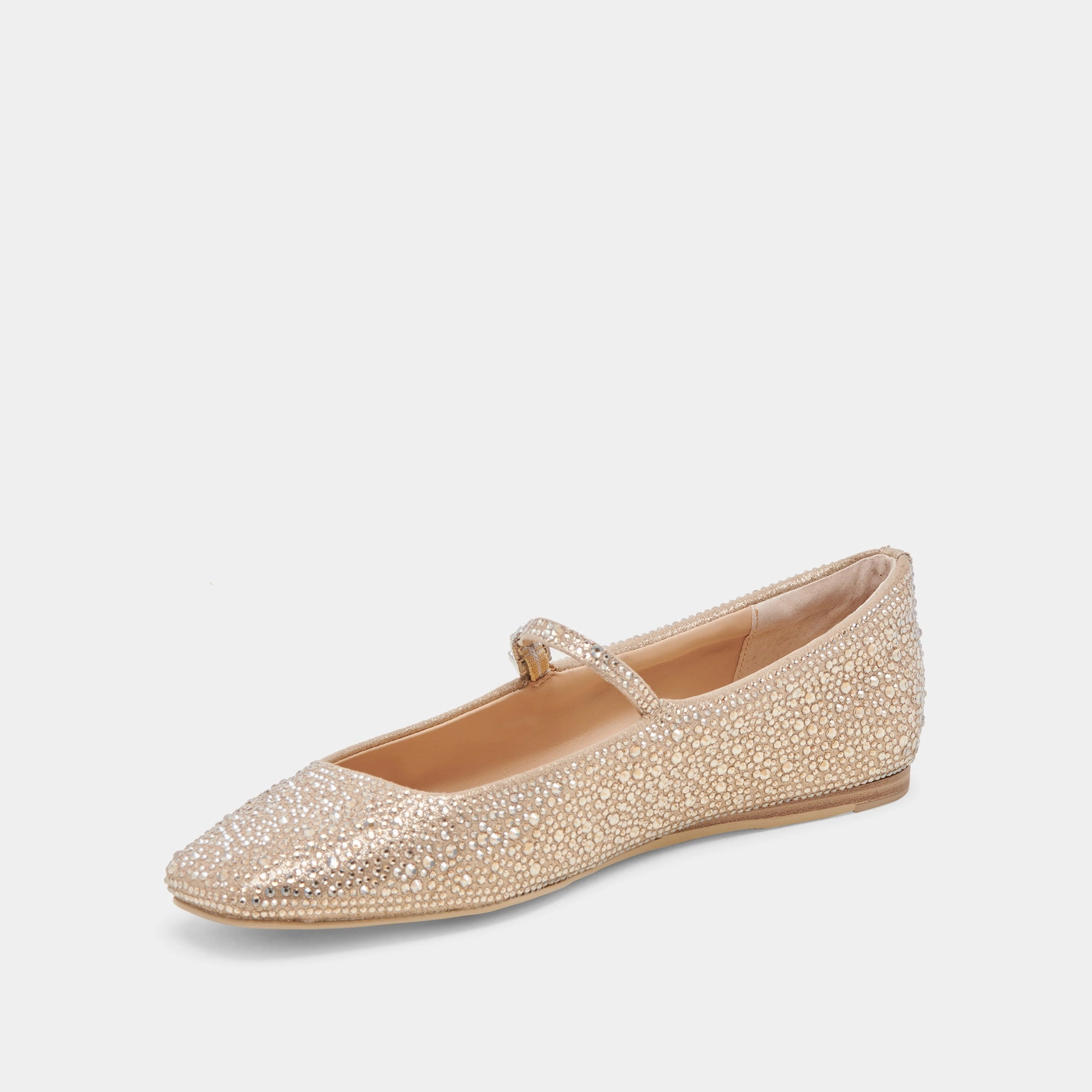 REYES CRYSTAL BALLET FLATS LIGHT GOLD CRYSTAL Beach Footwear