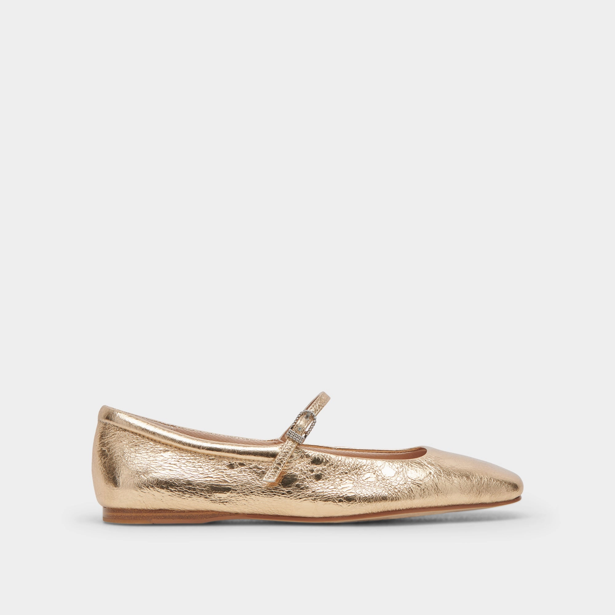 REYES WIDE BALLET FLATS GOLD DISTRESSED LEATHER Ultra-soft comfort Long - distance