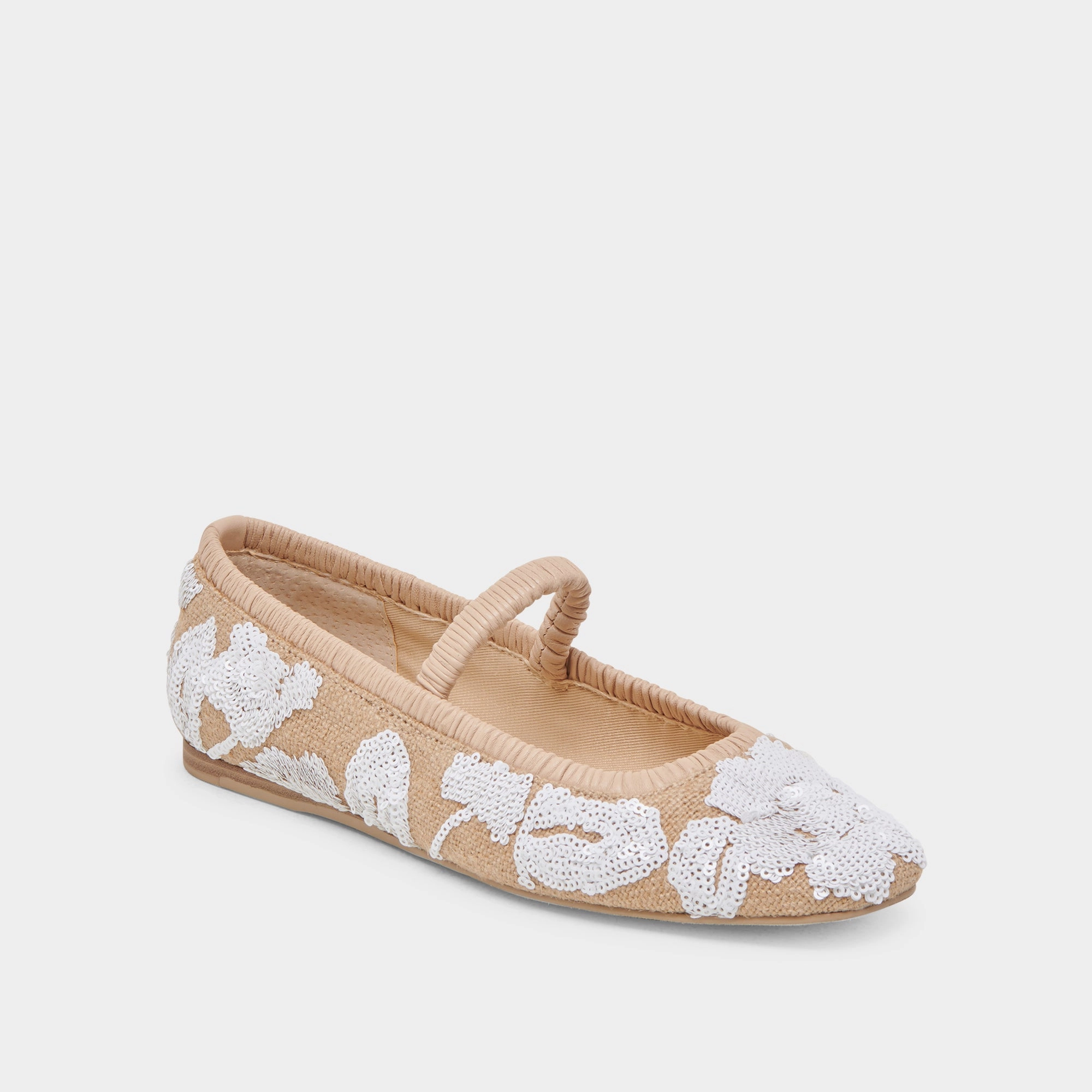 Breathable flair RHODIE BALLET FLATS NATURAL MULTI FLORAL SEQUIN