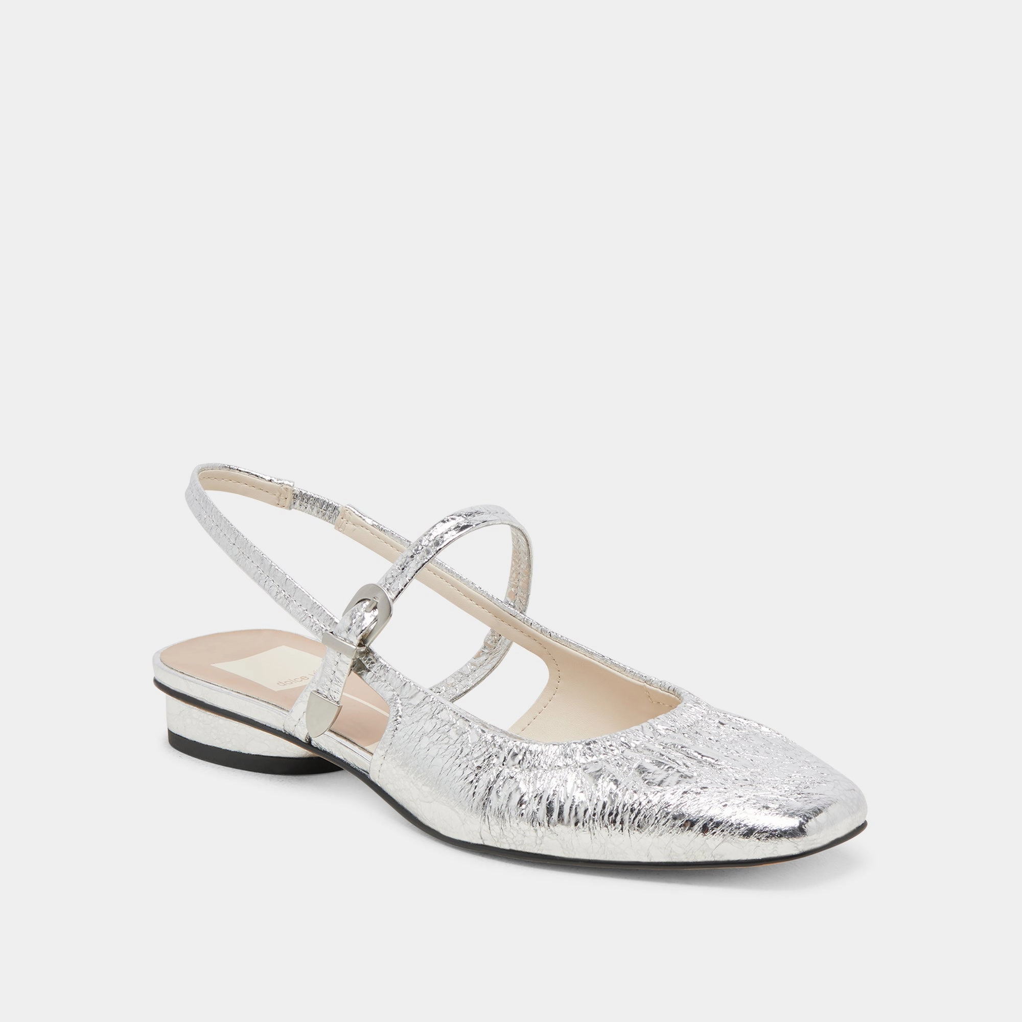 Optimal ease RIANNE FLATS SILVER DISTRESSED LEATHER