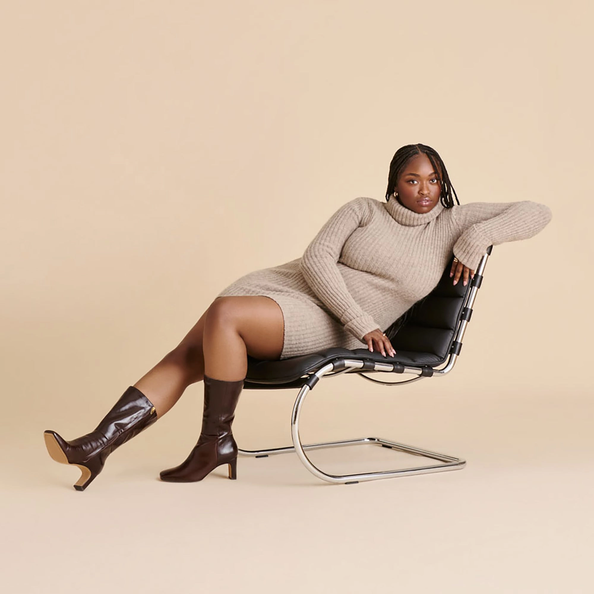 Athletic Performance Firm RIGGS WIDE CALF BOOTS CHOCOLATE LEATHER