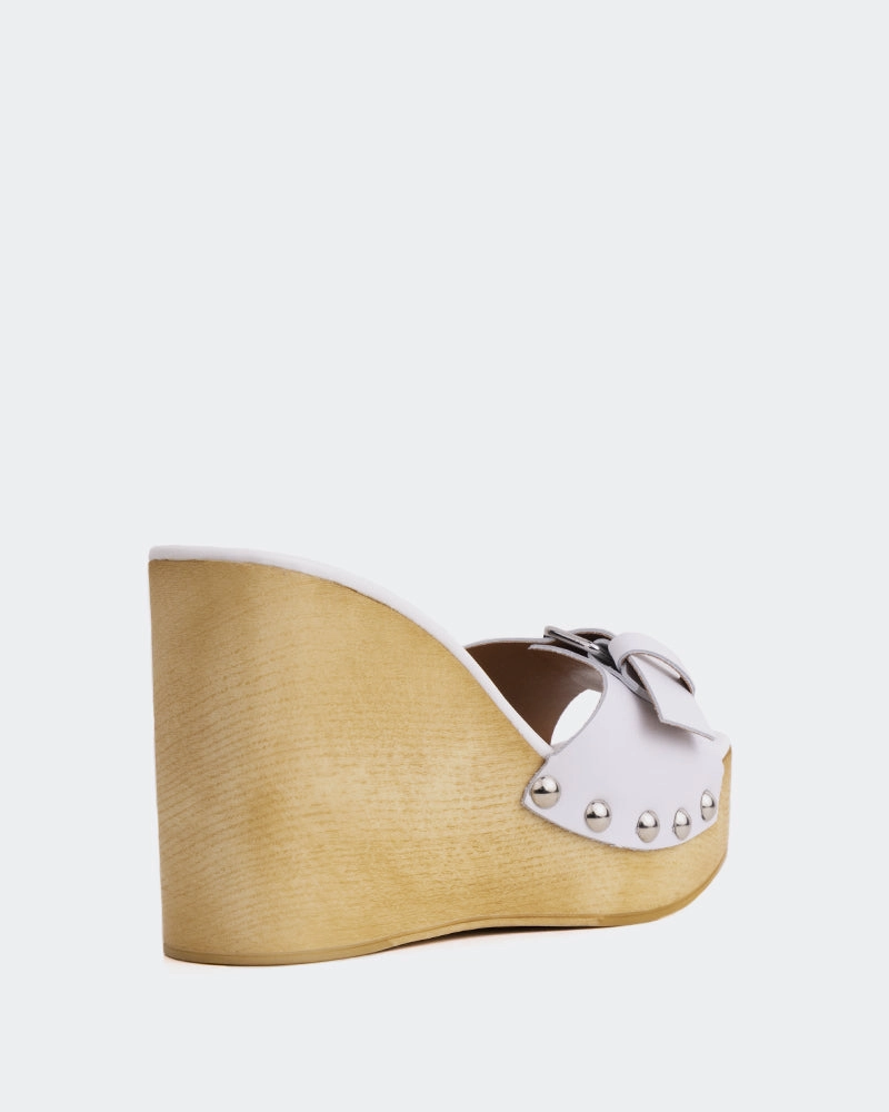 Slip Resistant Sole open - toe Adore White Leather