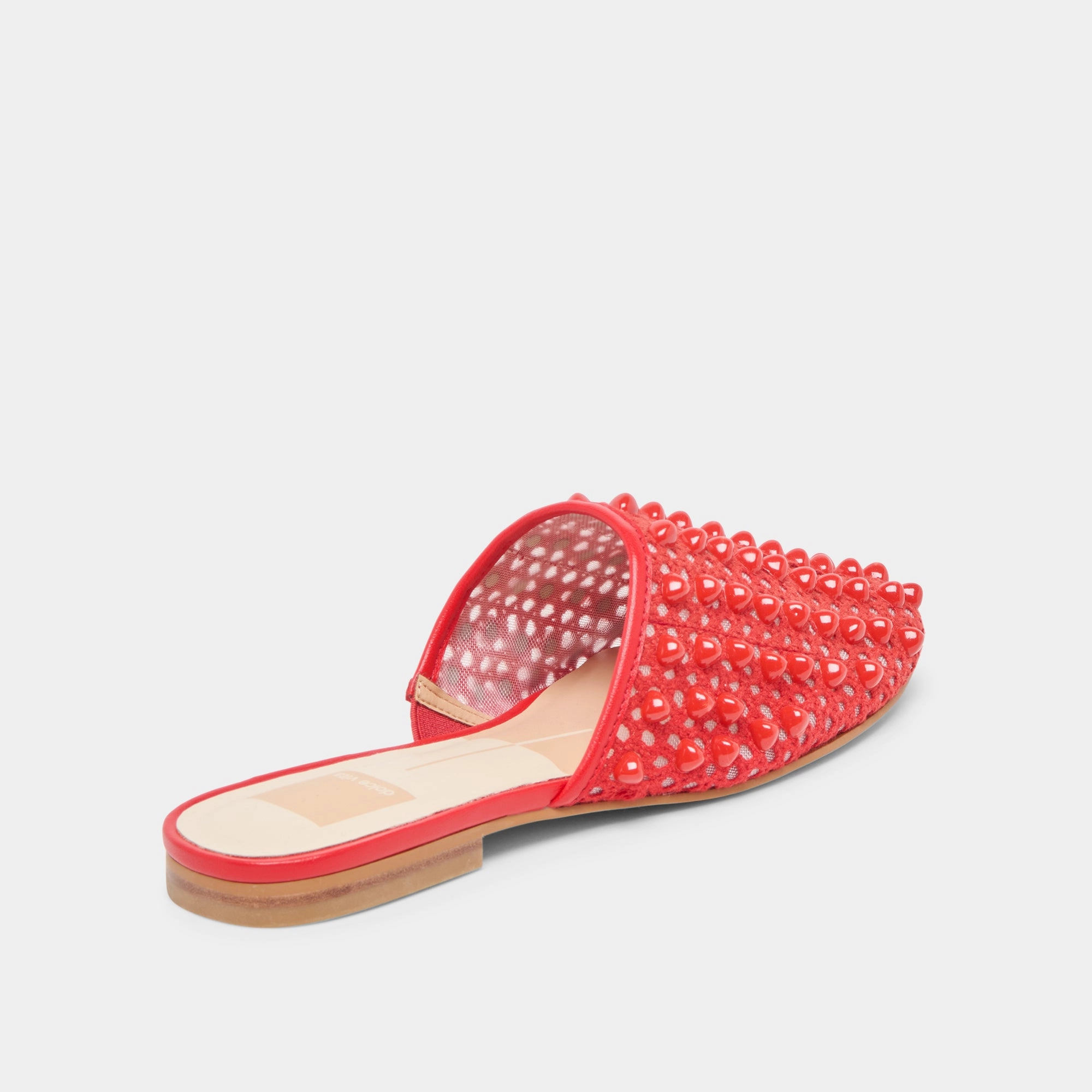 geometric ROVA BEAD FLATS CHILI BEADED MESH