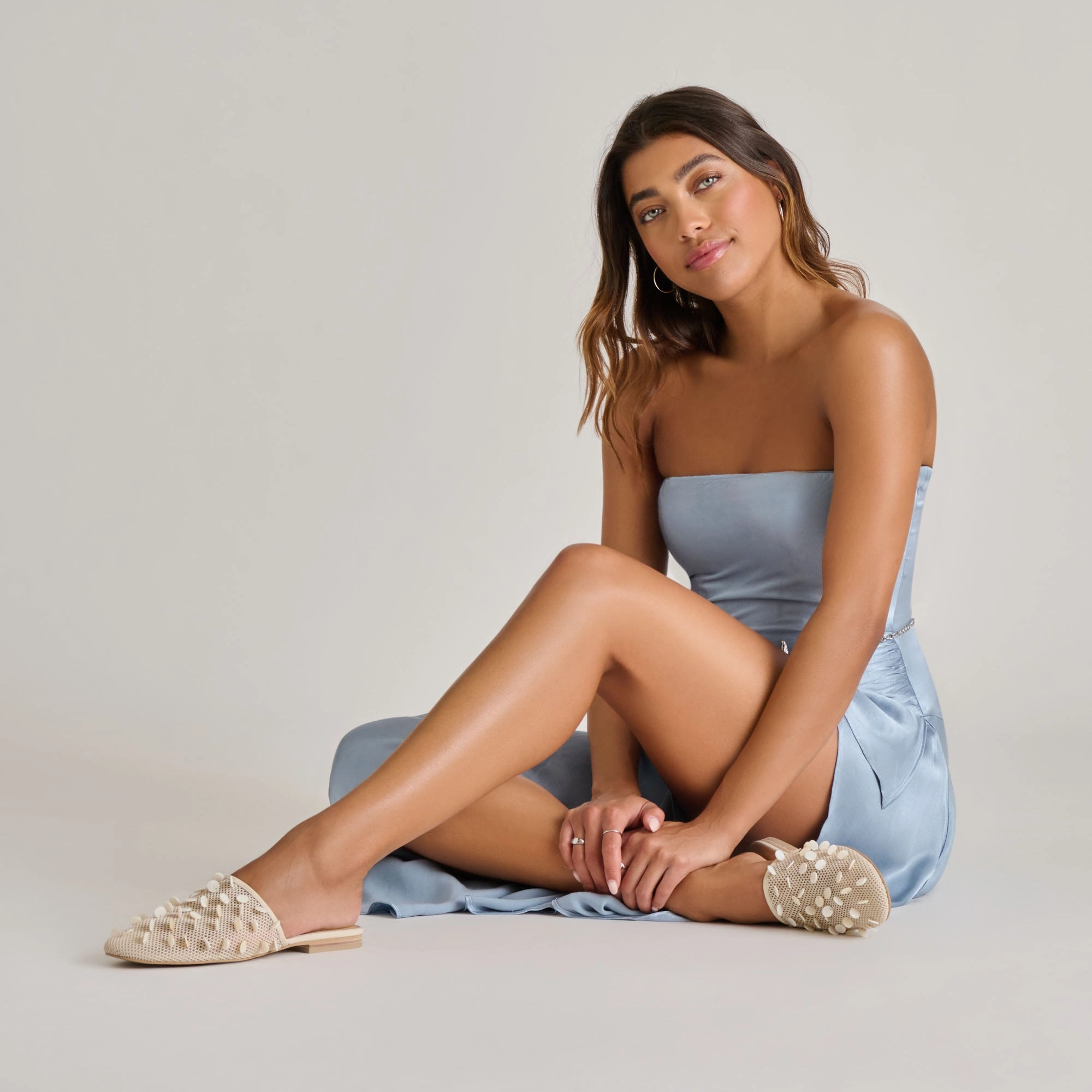 Anti Static Materials Quick piece ROVA BEAD FLATS IVORY DISC MESH