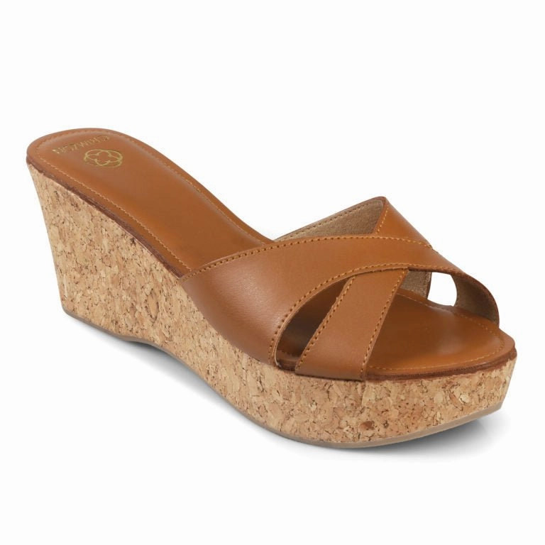 Durable Outsole Lug Pattern Adjustable AIYANA- TAN WEDGES