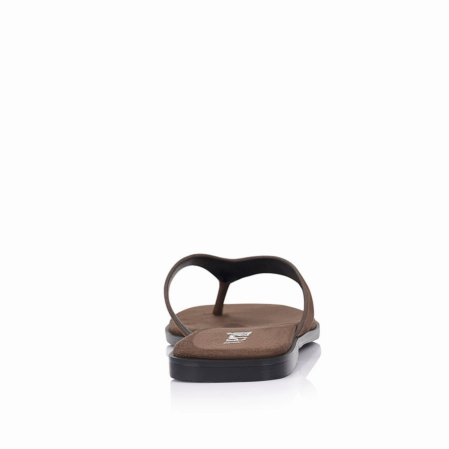 Sascha Casual Thongs - Chocolate Brown Micro Layered Look Comfortable Touch