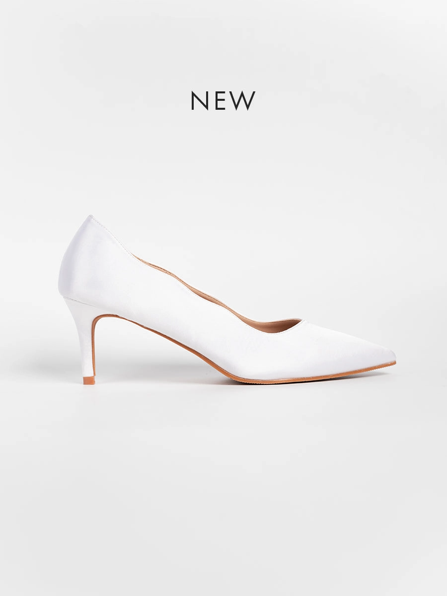 Satin Scallop Pumps Durable Stitchdown Method