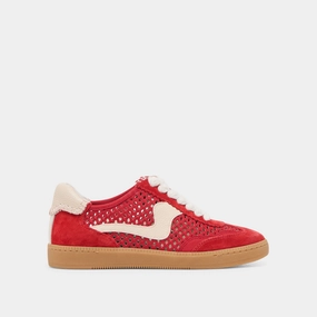 NOTICE SNEAKERS CHERRY PERFORATED NUBUCK windy texture - type
