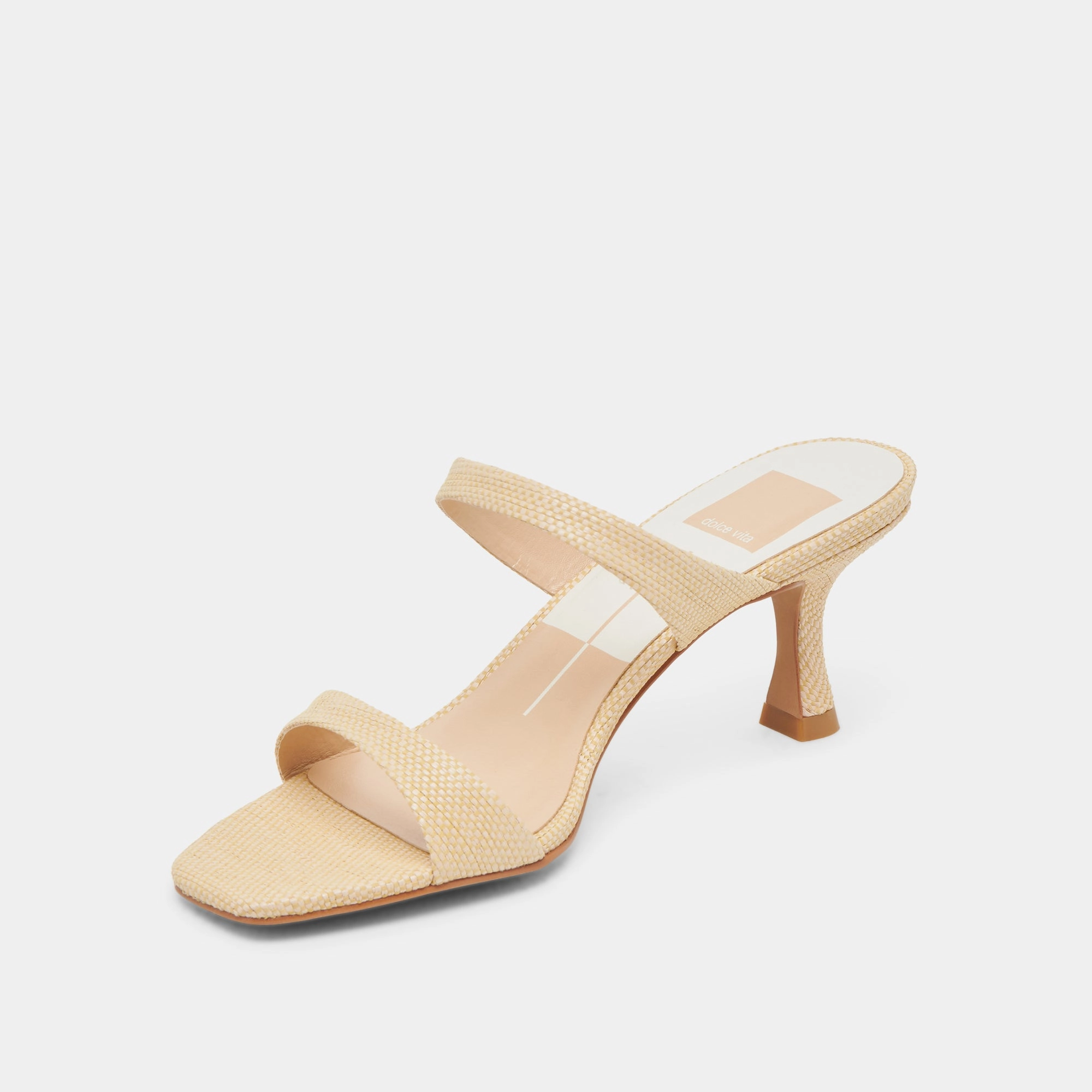 afternoon GENORA WIDE HEELS LT NATURAL WOVEN RAFFIA