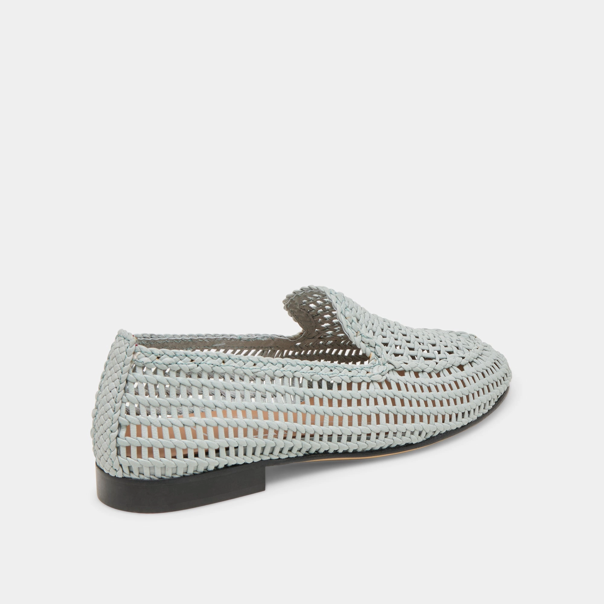ARMOND FLATS SKY BLUE WOVEN LEATHER Smooth zipper closure deepest