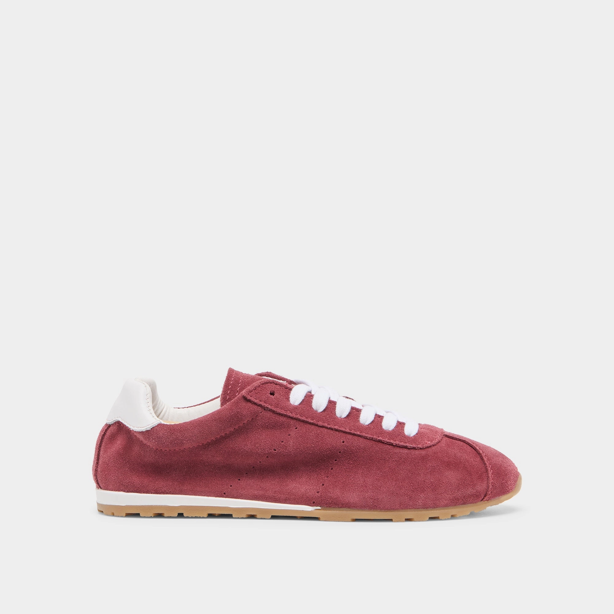 Breathable Knit Upper canvas - type SERINA SNEAKERS BURGUNDY SUEDE