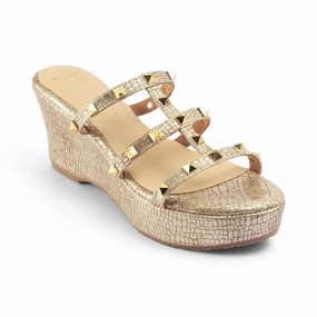 DRAMA- BRONZE WEDGES Footwear for Vacation Zero Drop Heel