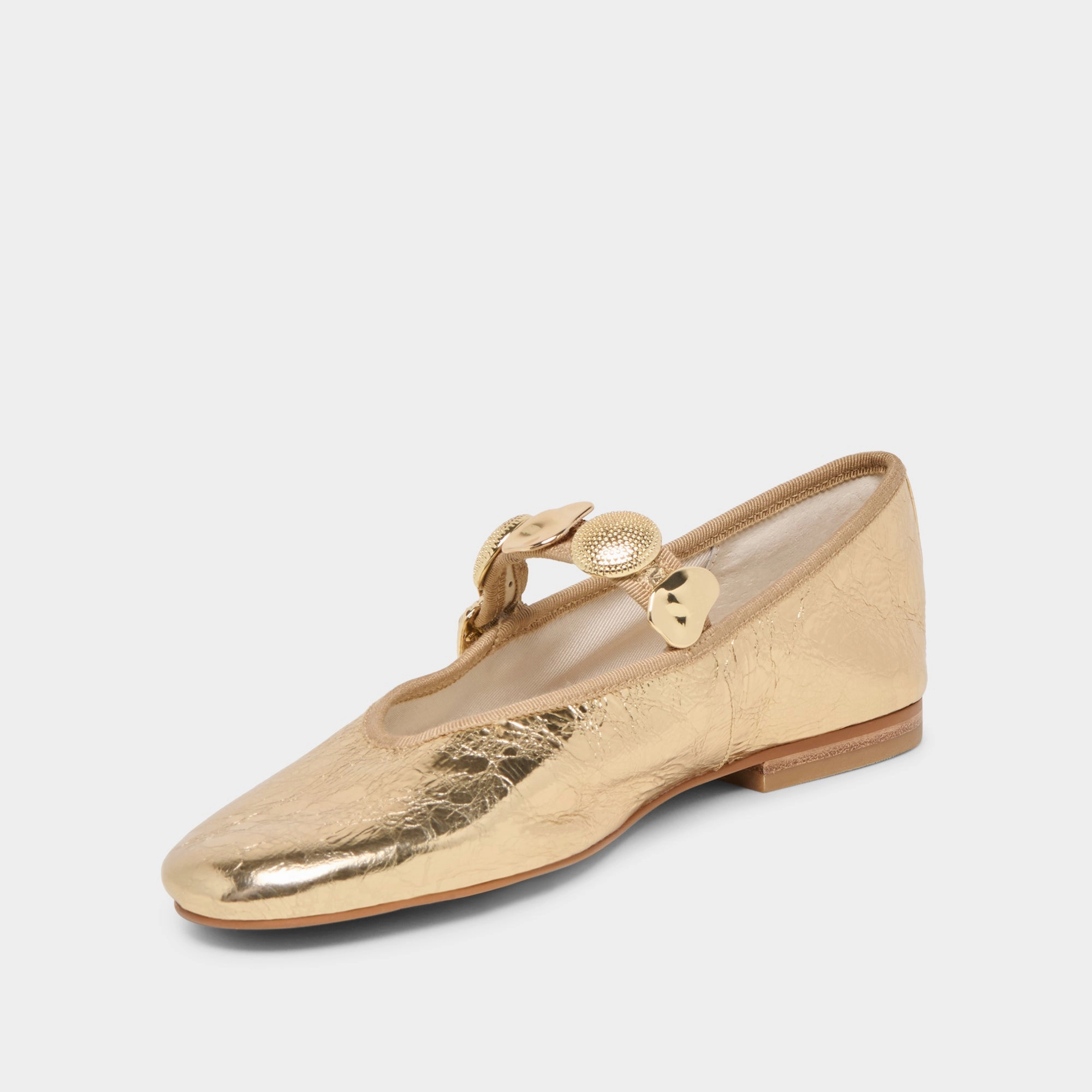 Arch support structure Thermoplastic Polyurethane Midsole RELAN BALLET FLATS GOLD DISTRESSED LEATHER