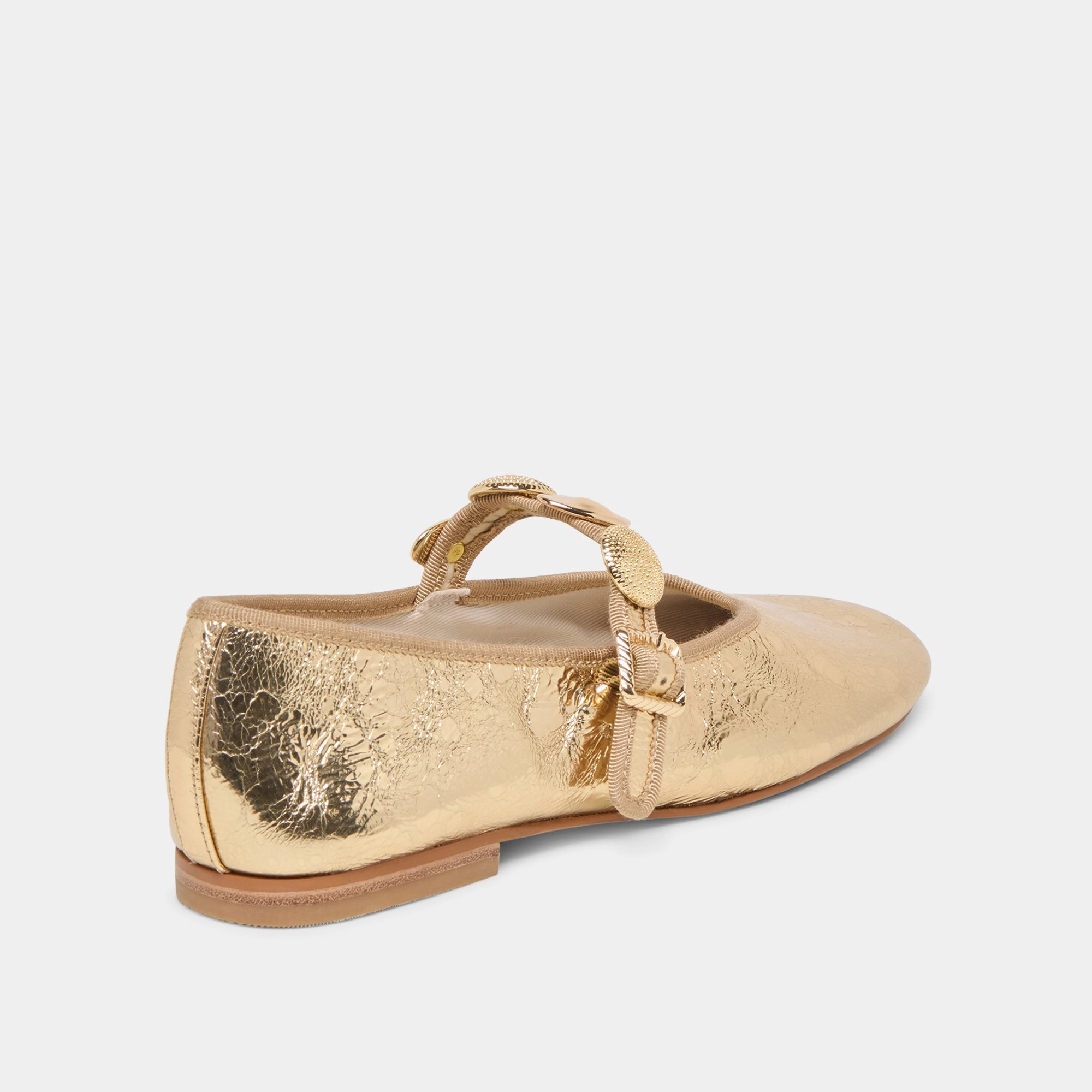 RELAN BALLET FLATS GOLD DISTRESSED LEATHER Shock - absorbing midsole seniors'