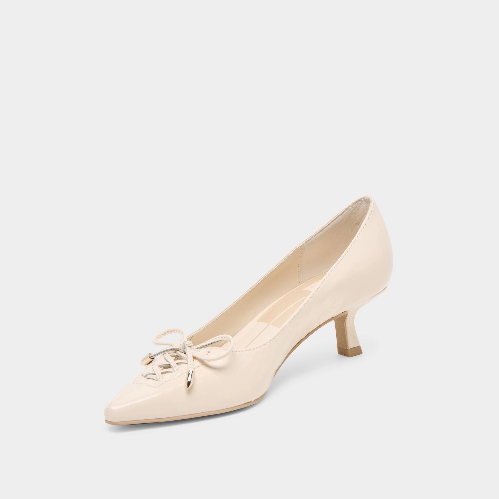 CLARIE HEELS BONE CRINKLE PATENT LEATHER Ultra Cushioned Midsole modern - style