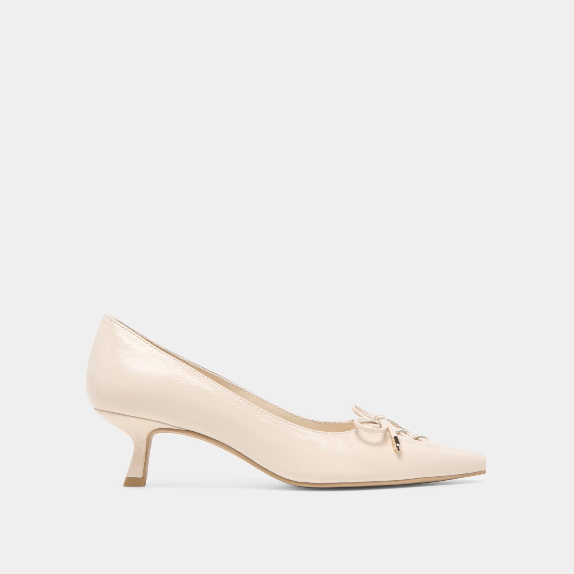 fitness freaks All-Weather Comfort CLARIE HEELS BONE CRINKLE PATENT LEATHER