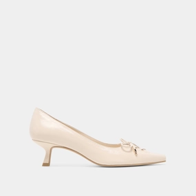 fitness freaks All-Weather Comfort CLARIE HEELS BONE CRINKLE PATENT LEATHER