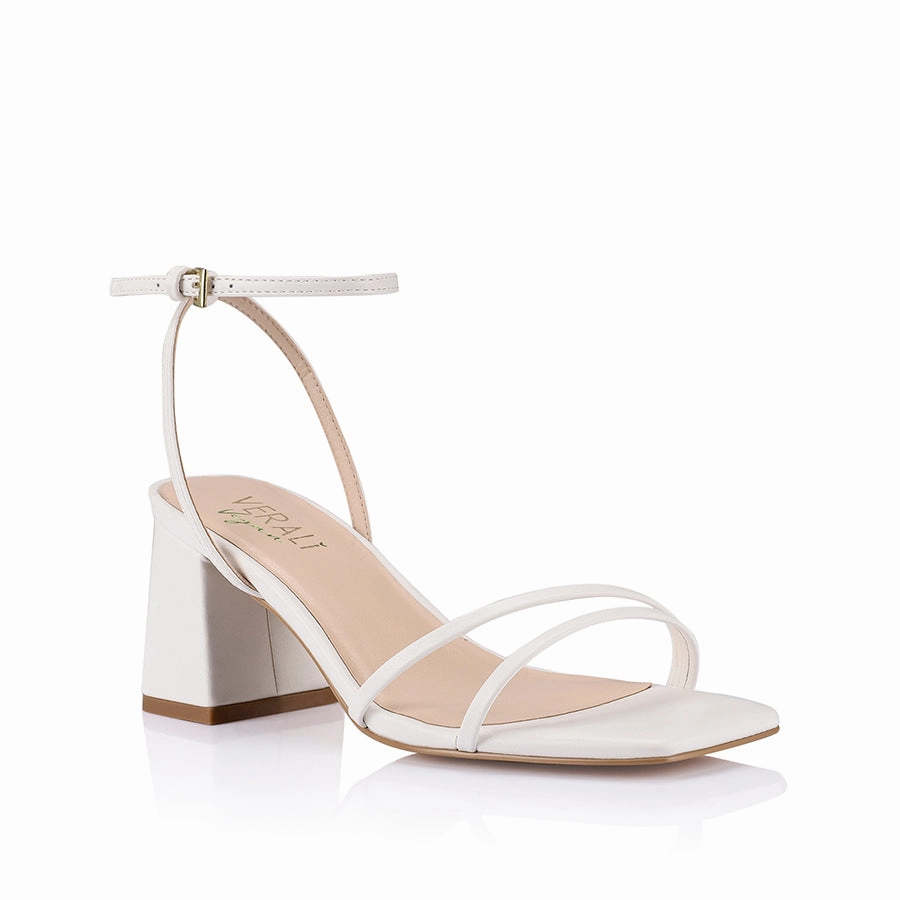 Nordic Shade Layered Look Stevie Block Heel Sandals - Chalk