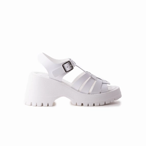 Capranica White Leather Thermoplastic Elastomer Frame On Foot