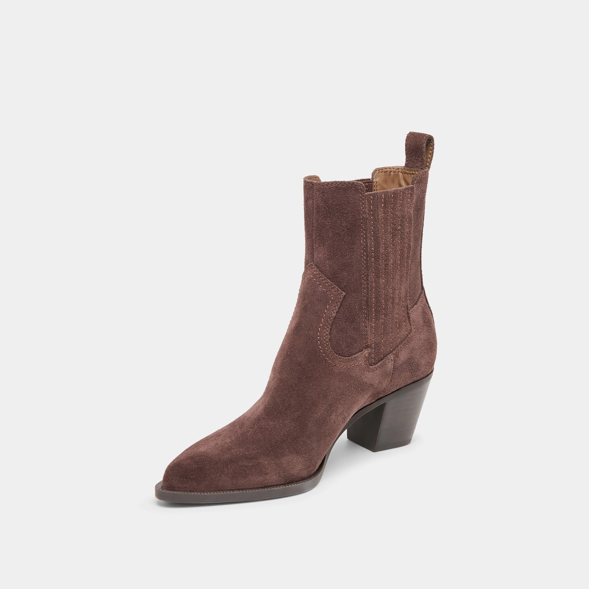 Upgraded design SLIM BOOTIES MAHOGANY SUEDE