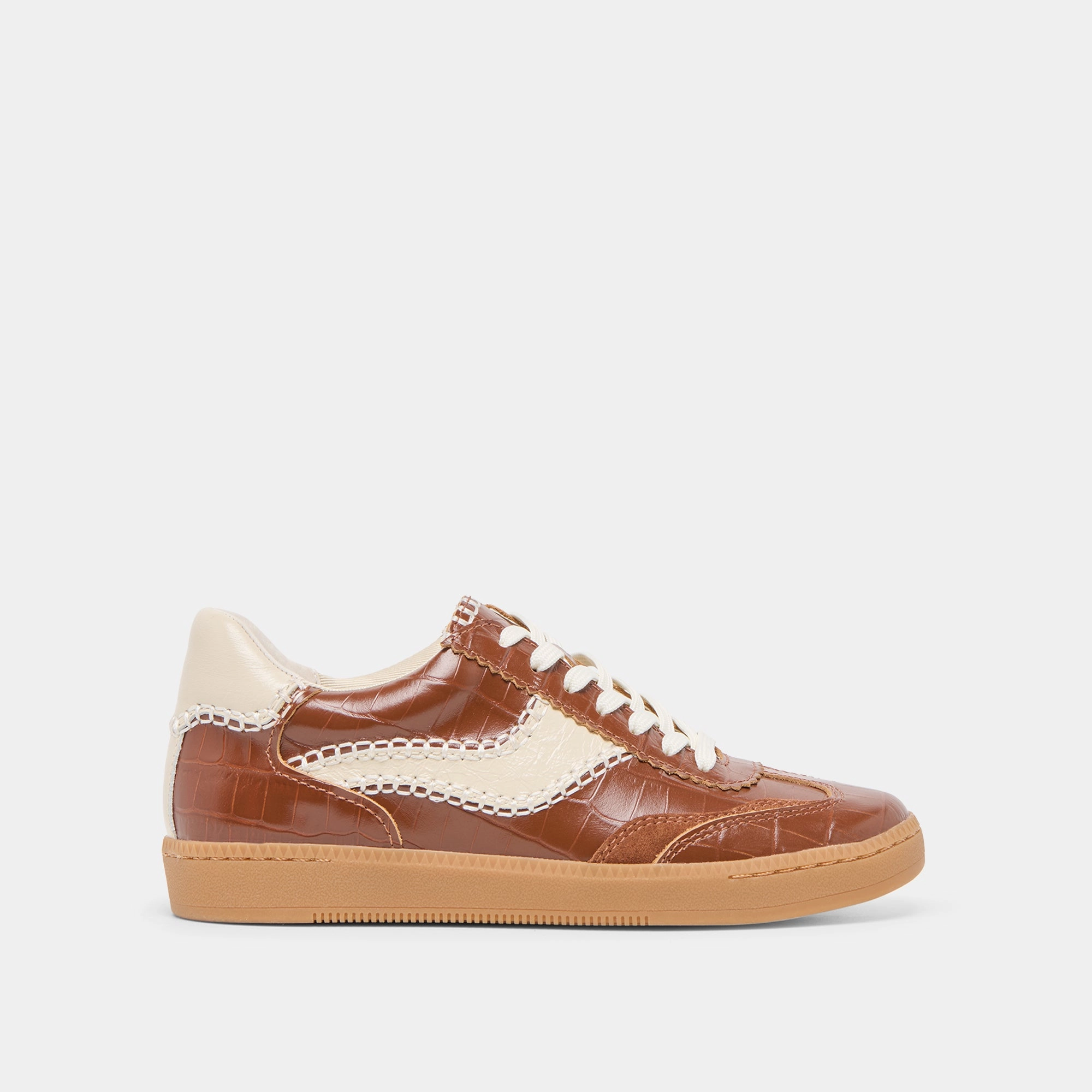 Durable durability NOTICE STITCH  SNEAKERS COGNAC CROCO EMBOSSED LEATHER