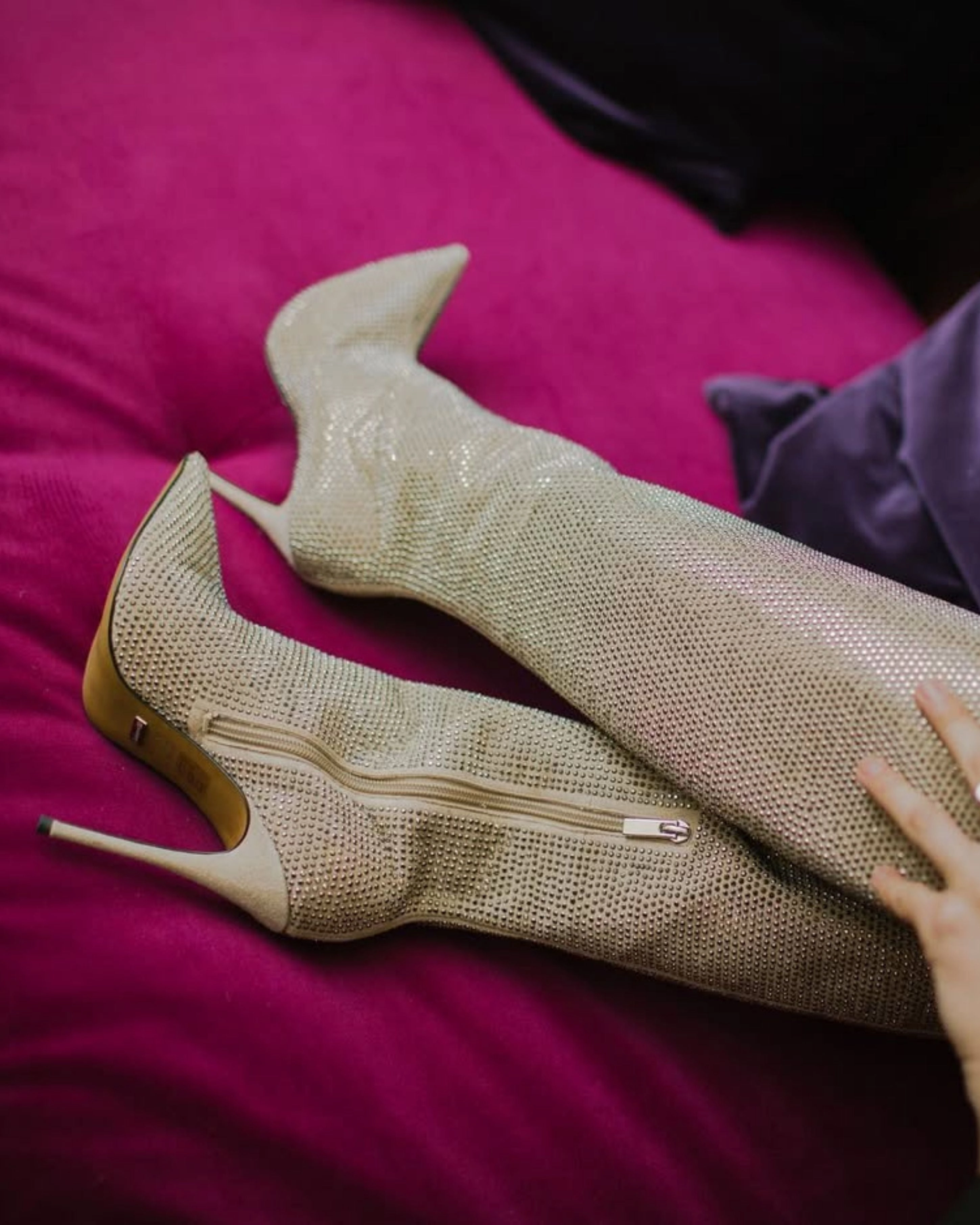 Basma Beige Suede Compact Form Neutral Tones