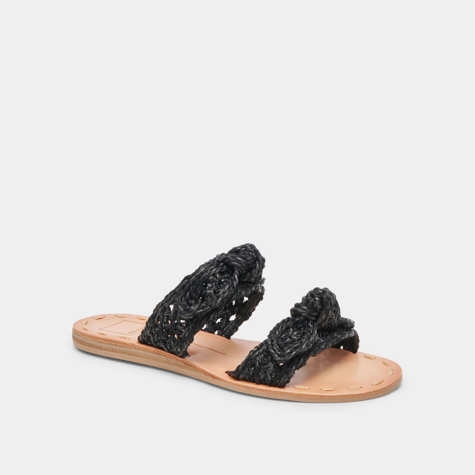 DINAH WIDE SANDALS ONYX RAFFIA Durable Sole Trend-setting silhouette