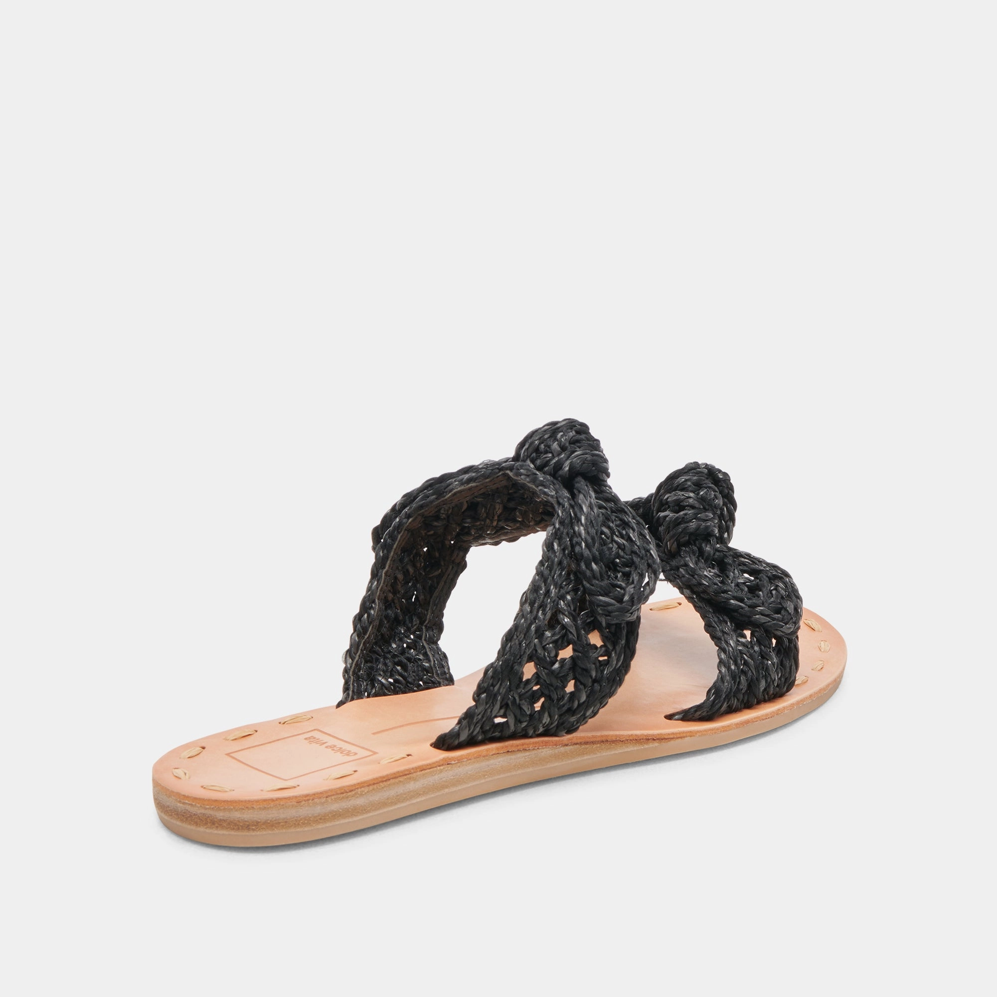 adventurers' requirements DINAH WIDE SANDALS ONYX RAFFIA