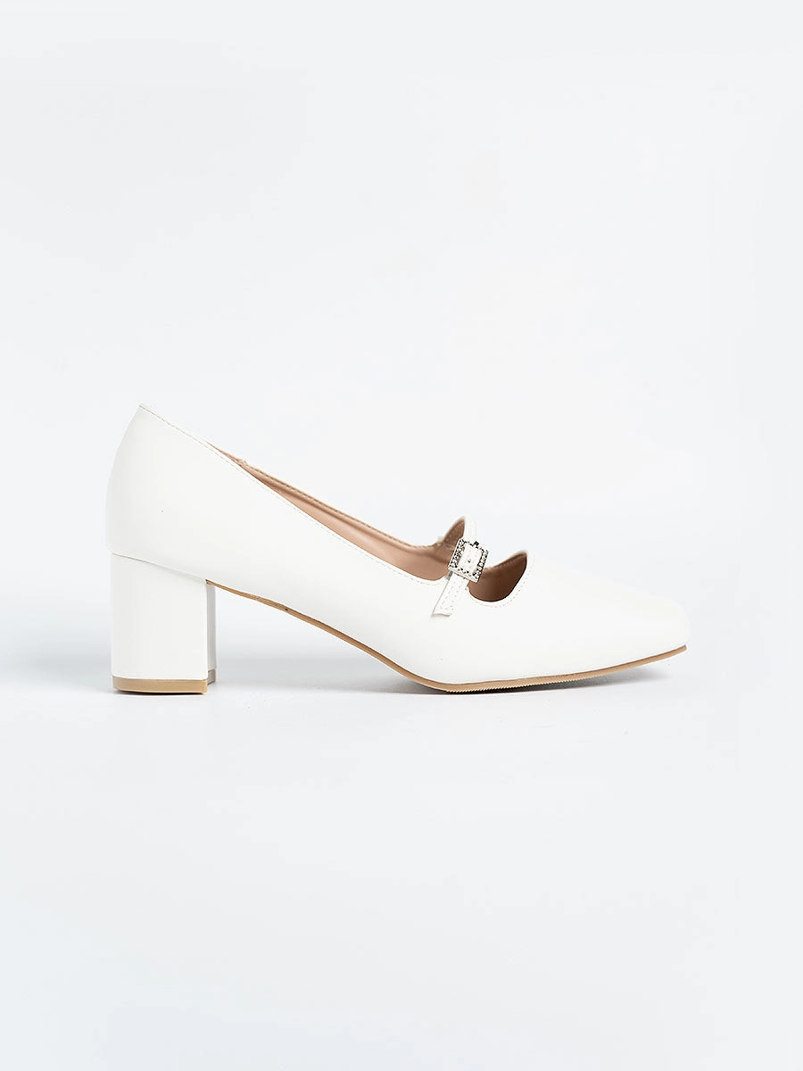 Presley Strap Block Heels Modern Shade Crisp Details